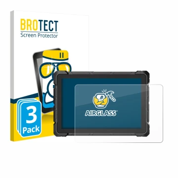 Face avant d’un emballage produit avec le logo de la marque BROTECT. À côté, l’appareil Higole F7G Rugged Tablet 10.1