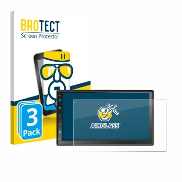 Face avant d’un emballage produit avec le logo de la marque BROTECT. À côté, l’appareil Atoto F7 WE F7G2B7WE 7