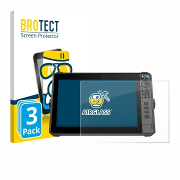 Face avant d’un emballage produit avec le logo de la marque BROTECT. À côté, l’appareil Lowrance HDS-12 Pro est représenté ave