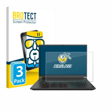 Face avant d’un emballage produit avec le logo de la marque BROTECT. À côté, l’appareil Gigabyte G6X est représenté avec la pr