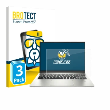 Face avant d’un emballage produit avec le logo de la marque BROTECT. À côté, l’appareil MSI Prestige A16 AI+ est représenté av