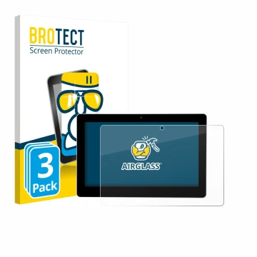 Face avant d’un emballage produit avec le logo de la marque BROTECT. À côté, l’appareil Victron Energy GX Touch 70 Flush est r