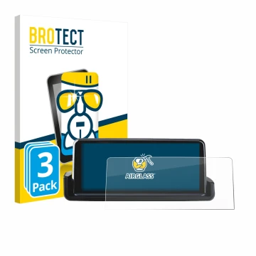 Face avant d’un emballage produit avec le logo de la marque BROTECT. À côté, l’appareil Junsun Carplay 10.25