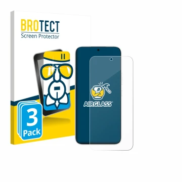 Face avant d’un emballage produit avec le logo de la marque BROTECT. À côté, l’appareil Honor 500 est représenté avec la prote