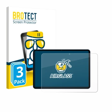 Face avant d’un emballage produit avec le logo de la marque BROTECT. À côté, l’appareil Xiaomi Poco Pad X1 est représenté avec