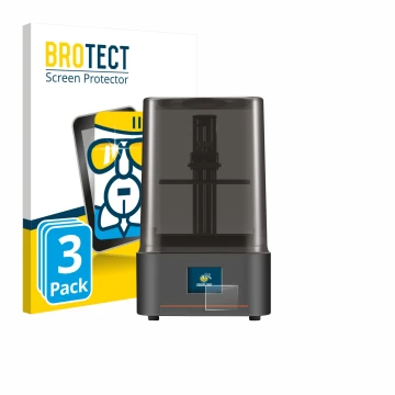 Face avant d’un emballage produit avec le logo de la marque BROTECT. À côté, l’appareil Anycubic Photon Mono 4 est représenté 
