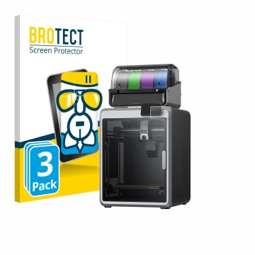 Face avant d’un emballage produit avec le logo de la marque BROTECT. À côté, l’appareil Creality K2 est représenté avec la pro