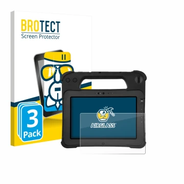 Face avant d’un emballage produit avec le logo de la marque BROTECT. À côté, l’appareil Zebra XPad L10ax est représenté avec l