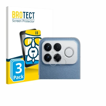Face avant d’un emballage produit avec le logo de la marque BROTECT. À côté, l’appareil Xiaomi Poco F8 Ultra (Caméra UNIQUEMEN