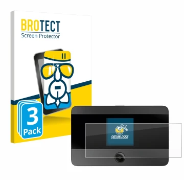 Face avant d’un emballage produit avec le logo de la marque BROTECT. À côté, l’appareil TP-Link M7350 est représenté avec la p