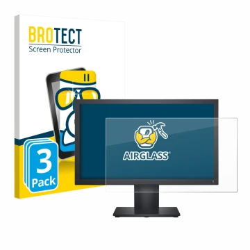 Face avant d’un emballage produit avec le logo de la marque BROTECT. À côté, l’appareil Dell E1920H est représenté avec la pro