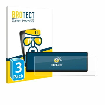 Face avant d’un emballage produit avec le logo de la marque BROTECT. À côté, l’appareil Corsair Xeneon Edge 14.5