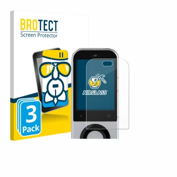 Face avant d’un emballage produit avec le logo de la marque BROTECT. À côté, l’appareil Sofabaton X2 est représenté avec la pr