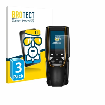 Face avant d’un emballage produit avec le logo de la marque BROTECT. À côté, l’appareil Testo 310 (2e Gen.) est représenté ave