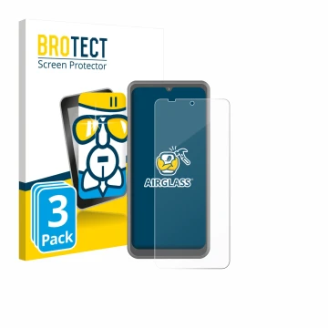 Face avant d’un emballage produit avec le logo de la marque BROTECT. À côté, l’appareil Sonim XP Pro Thermal est représenté av