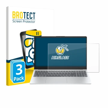 Face avant d’un emballage produit avec le logo de la marque BROTECT. À côté, l’appareil HP OmniBook 3 15