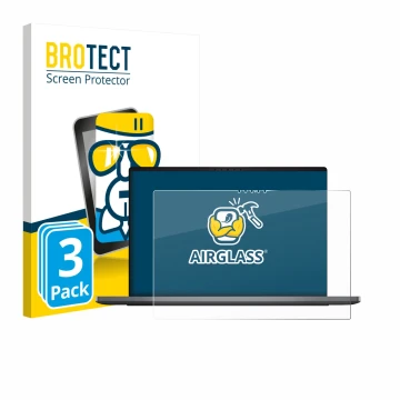 Face avant d’un emballage produit avec le logo de la marque BROTECT. À côté, l’appareil Dell XPS 14 DA14260 est représenté ave