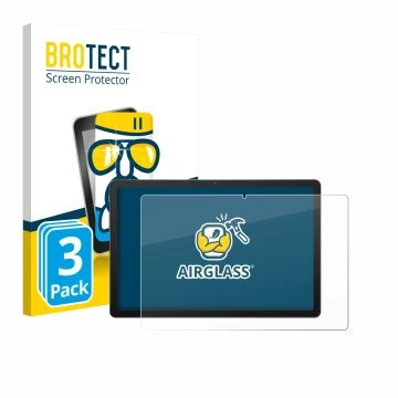 Face avant d’un emballage produit avec le logo de la marque BROTECT. À côté, l’appareil Sunmi CPad 8.7