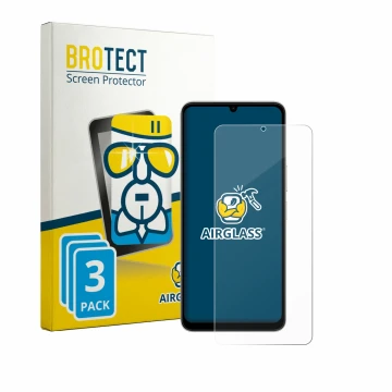 Face avant d’un emballage produit avec le logo de la marque BROTECT. À côté, l’appareil Vivo Y11 2026 est représenté avec la p