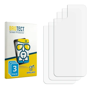 Face avant d’un emballage produit avec le logo de la marque BROTECT. À côté se trouve la protection d’écran correspondante.