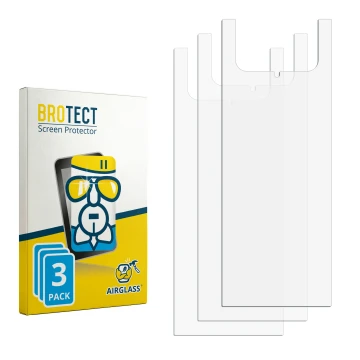 Face avant d’un emballage produit avec le logo de la marque BROTECT. À côté se trouve la protection d’écran correspondante.