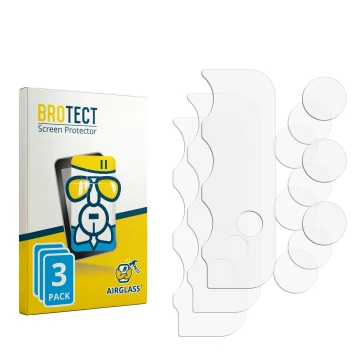 Face avant d’un emballage produit avec le logo de la marque BROTECT. À côté se trouve la protection d’écran correspondante.