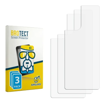 Face avant d’un emballage produit avec le logo de la marque BROTECT. À côté se trouve la protection d’écran correspondante.