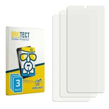 Face avant d’un emballage produit avec le logo de la marque BROTECT. À côté se trouve la protection d’écran correspondante.