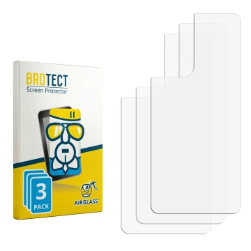 Face avant d’un emballage produit avec le logo de la marque BROTECT. À côté se trouve la protection d’écran correspondante.