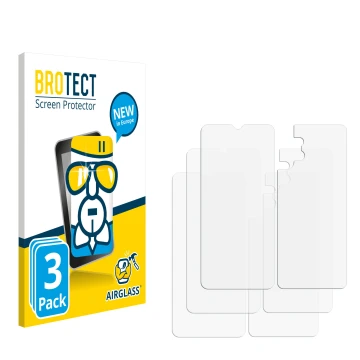 Face avant d’un emballage produit avec le logo de la marque BROTECT. À côté se trouve la protection d’écran correspondante.