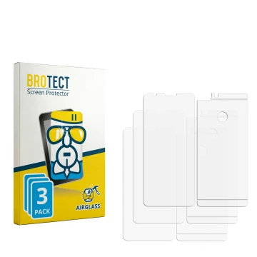 Face avant d’un emballage produit avec le logo de la marque BROTECT. À côté se trouve la protection d’écran correspondante.