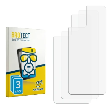 Face avant d’un emballage produit avec le logo de la marque BROTECT. À côté se trouve la protection d’écran correspondante.