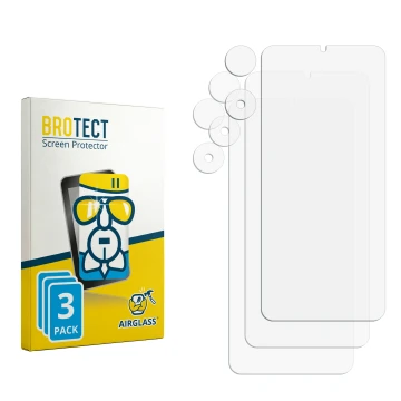 Face avant d’un emballage produit avec le logo de la marque BROTECT. À côté se trouve la protection d’écran correspondante.