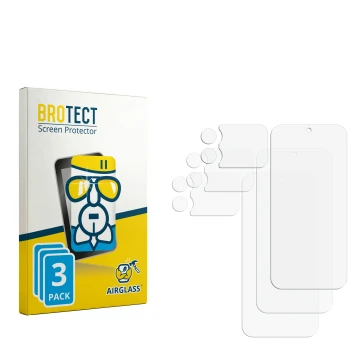 Face avant d’un emballage produit avec le logo de la marque BROTECT. À côté se trouve la protection d’écran correspondante.