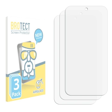 Face avant d’un emballage produit avec le logo de la marque BROTECT. À côté se trouve la protection d’écran correspondante.