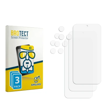 Face avant d’un emballage produit avec le logo de la marque BROTECT. À côté se trouve la protection d’écran correspondante.