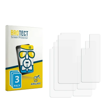 Face avant d’un emballage produit avec le logo de la marque BROTECT. À côté se trouve la protection d’écran correspondante.