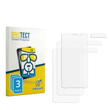 Face avant d’un emballage produit avec le logo de la marque BROTECT. À côté se trouve la protection d’écran correspondante.