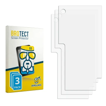 Face avant d’un emballage produit avec le logo de la marque BROTECT. À côté se trouve la protection d’écran correspondante.