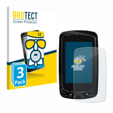 Face avant d’un emballage produit avec le logo de la marque BROTECT. À côté, l’appareil Garmin Edge 810 est représenté avec la