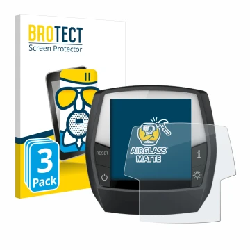 Face avant d’un emballage produit avec le logo de la marque BROTECT. À côté, l’appareil Bosch Intuvia Active Line est représen