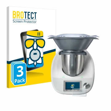 Face avant d’un emballage produit avec le logo de la marque BROTECT. À côté, l’appareil Vorwerk Thermomix TM5 est représenté a
