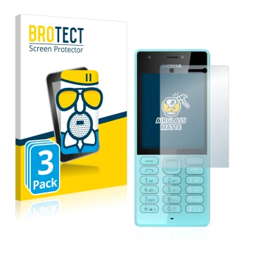 Face avant d’un emballage produit avec le logo de la marque BROTECT. À côté, l’appareil Nokia 216 est représenté avec la prote