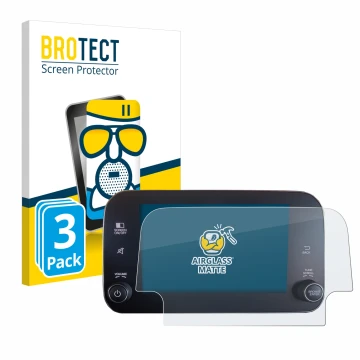 Face avant d’un emballage produit avec le logo de la marque BROTECT. À côté, l’appareil Fiat Tipo 2016-2019 Uconnet 7