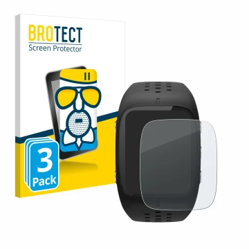 Face avant d’un emballage produit avec le logo de la marque BROTECT. À côté, l’appareil Polar M430 est représenté avec la prot