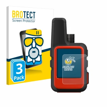 Face avant d’un emballage produit avec le logo de la marque BROTECT. À côté, l’appareil Garmin inReach Mini est représenté ave