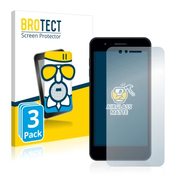 Face avant d’un emballage produit avec le logo de la marque BROTECT. À côté, l’appareil LG K9 est représenté avec la protectio