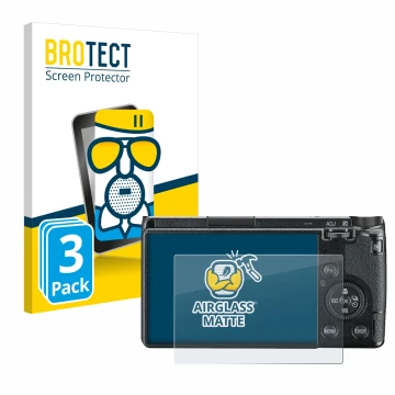 Face avant d’un emballage produit avec le logo de la marque BROTECT. À côté, l’appareil Ricoh GR III 2019 R02010 est représent