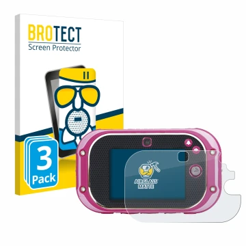 Face avant d’un emballage produit avec le logo de la marque BROTECT. À côté, l’appareil Vtech Kidizoom Touch 5.0 2018 est repr