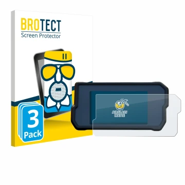 Face avant d’un emballage produit avec le logo de la marque BROTECT. À côté, l’appareil KTM 390 Duke 2017 est représenté avec 